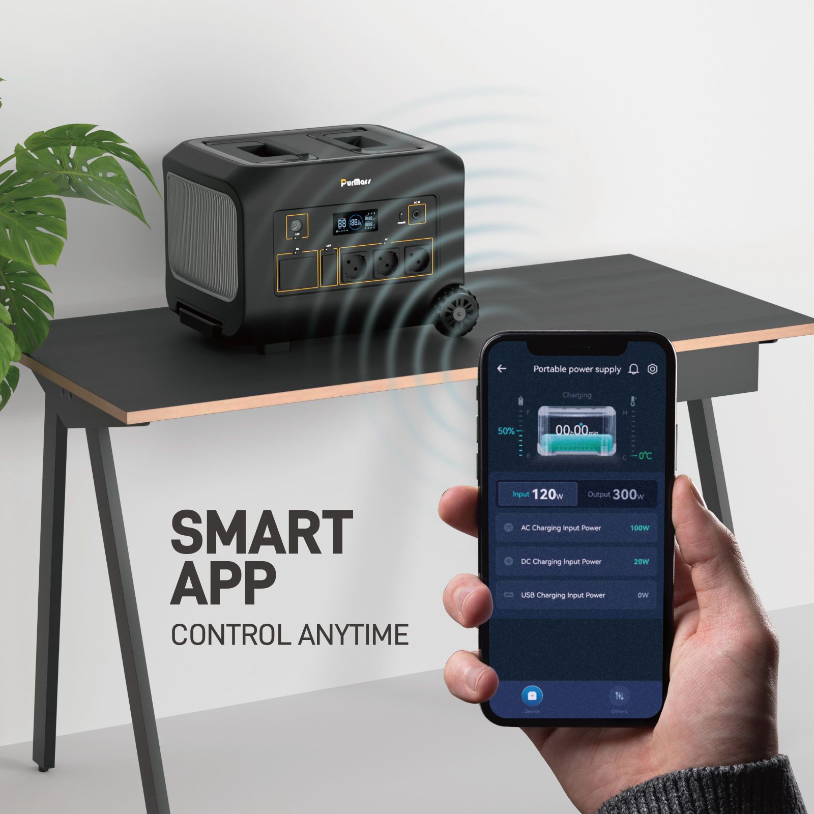 Tragbare Power Station B1200|1200W|Griffe & Räder|Smart-App