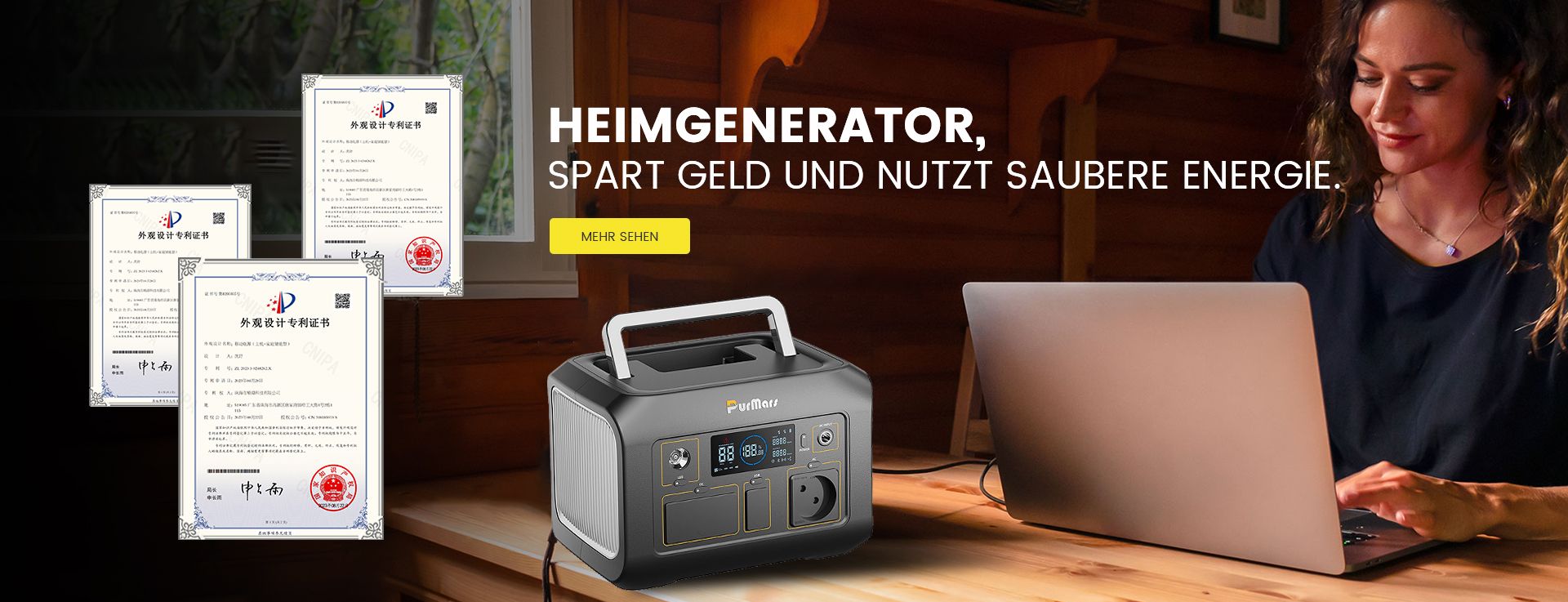 Heimgenerator, spart Geld und nutzt saubere Energie.